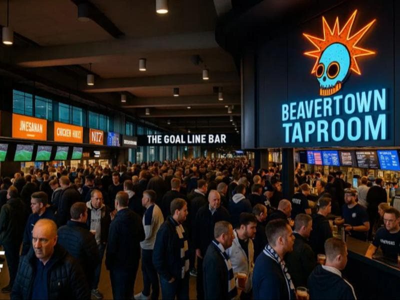 Stadium concourse during halftime